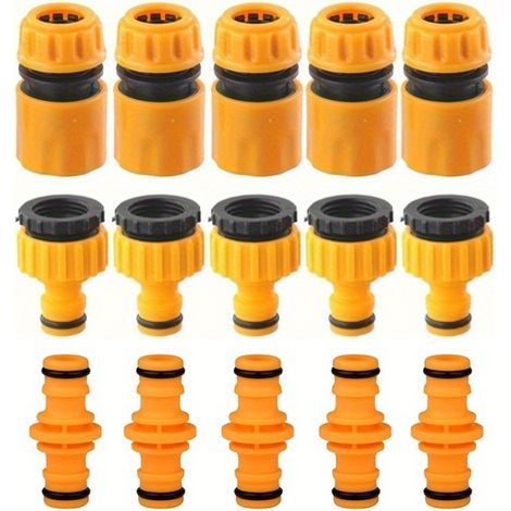 Set mit 15 Schnellkupplungen aus Kunststoff, Standardgewindeadapter, kompatibel mit 1/2- und 3/4-Zoll-Gewindebohrern. (1/5)