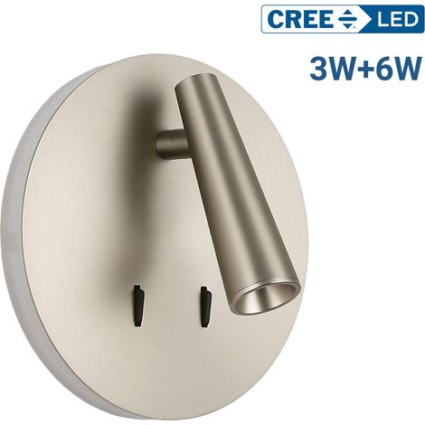 Applique murale "FELAM" - 3W + 6W - 2700K - IRC 85 - Nickel Satiné