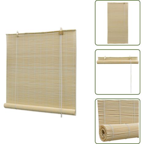 Bambusrollo Natur 120x160 cm - Bambusrollo - Fensterdeko - Rollos - Lichtdurchlässig - Naturfarben (1/5)