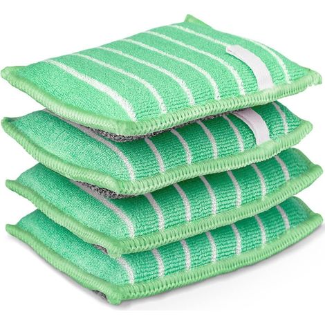 4 magischer Schwamm für die Küche, Geschirrspülmittel, antibakterieller, waschbarer Mikrofaserschwamm (4 Schwämme) (1/5)