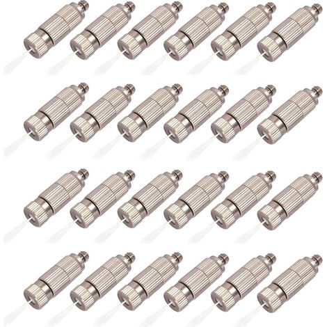 Lot de 50 buses brumisation en laiton, têtes buse pulvérisation haute pression, pièces brumisateur pour système refroidissement extérieur, serres, aménage 2 sections Orifice Dia 0.4mm 3 Sections (1/5)