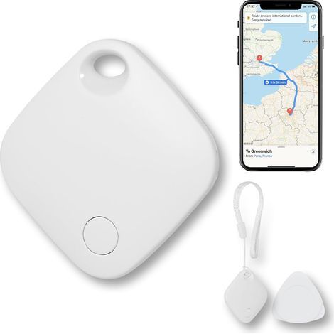 Tracker für Haustiere, Fahrzeuge, Schlüssel und Gepäck – Weltweite Echtzeit-Standortverfolgung, weiß, 1 Stück, Batterie (1/5)