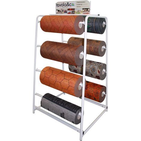 Espositore Tavola & Co. Espositore per 8 rotoli tappeto vendita metro PF564 C RUOTE