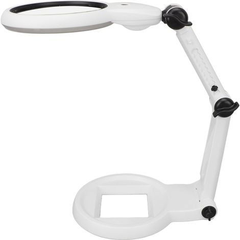 Loupe de bureau pliable 120mm, 21 LEDs, verre trempé 5H pour bijouterie, modélisme et lecture, portable et réglable. (1/5)
