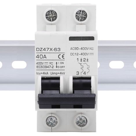Disjoncteur miniature BAOYIDZ47X-63 40 A 400 V AC/DC 2P pour systèmes photovoltaïques à panneaux solaires, montage sur rail DIN (1/5)