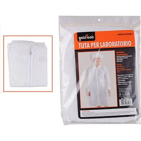 TrAdE Shop Traesio - Tuta Monouso Da Laboratorio Protettiva Con Bottoni Polvere Agenti Chimici 90595 -