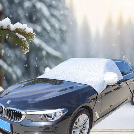 Protection Solaire pour Pare-Brise de Voiture, Protection Contre la Neige, la Glace, Le Gel, Le Soleil, Les Rayons UV, la poussière et la Pluie,Anti Givre,Couverture Pare Brise 230147cm (1/4)