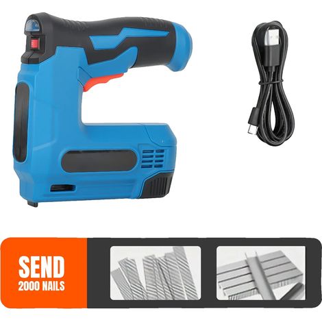 Pistolet agrafeur/cloueur, commodité sans fil, construction durable, Pistolet à clous + 1000 clous droits (1/2)