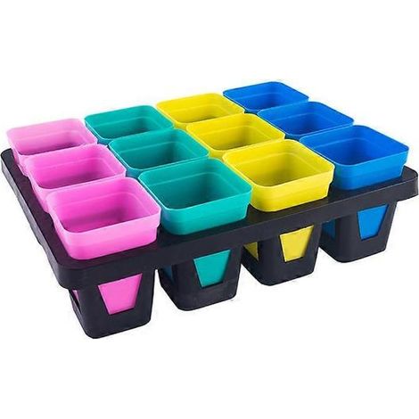 Pot de fleurs carré en plastique noir perle rare, soucoupe de pot de fleurs, outils de jardin (10 couleurs aléatoires) (1/5)