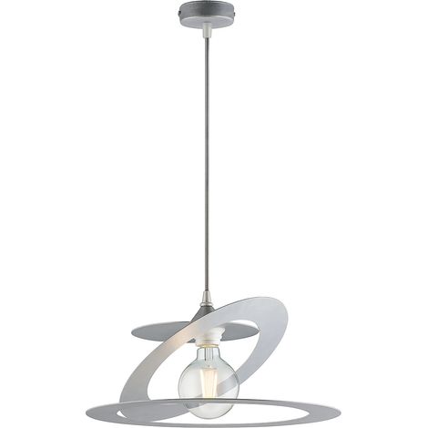 Sospensione Moderna 1 Luce Ferro Taglio Laser Argento Serie Geko (1/2)