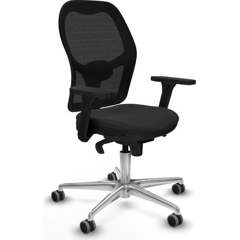 Ergonomischer Stuhl piqueras y crespo Jorquera schwarz Mesh und Kunstleder