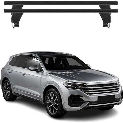OMAC Dachträger Querträger Alu für VW Touareg III 2018-2026 – Abschließbar – T-Nut – City-Crash-getestet – Max. 50 kg Schwarz (1/5)