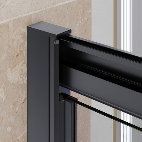 SIRHONA Porte de Douche Black Paroi de douche Pivotante Cabine de douche à une porte 80cm