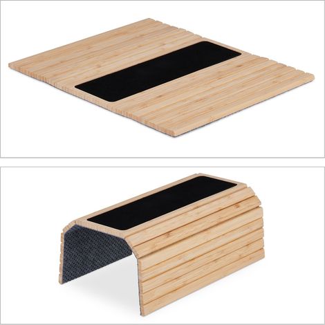 Pratico supporto per divano in bambù per bevande e snack 40 x 25 x 5 cm in bambù naturale 130014418