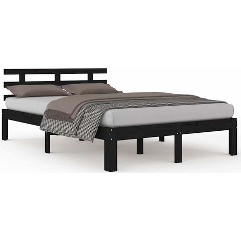 Maison Exclusive - Massivholzbett Schwarz 200x200 cm (1/5)