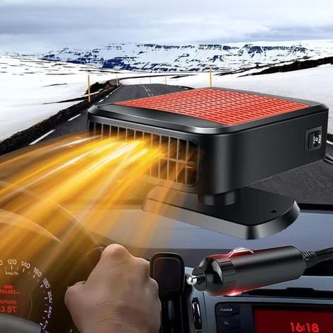 Chauffage et dégivreur de voiture 12 V, essuie-glace chauffant rapide 200 W avec ventilateur rotatif à 360° pour voiture et SUV (rouge) (1/5)