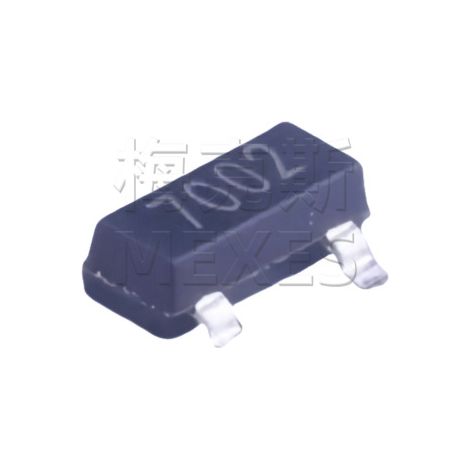 Changdian/Changjing 2N7002, screen-printed 7002, SOT-23, N-channel MOSFET, electronic component on chip, 5 units, assembly and delivery.