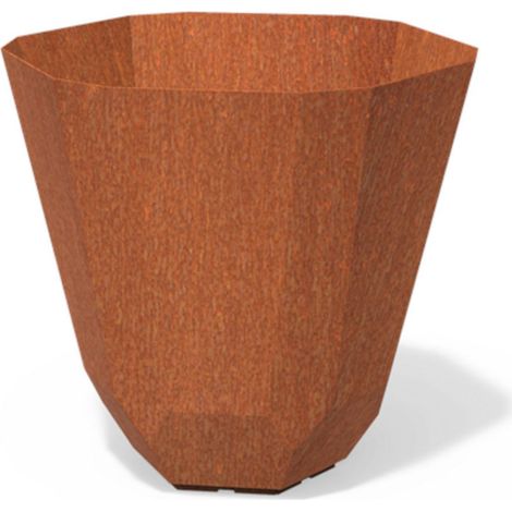 Dipott Pflanzgefäß Facet rund aus Corten-Stahl Pflanzkübel Ø 80 cm (1/2)