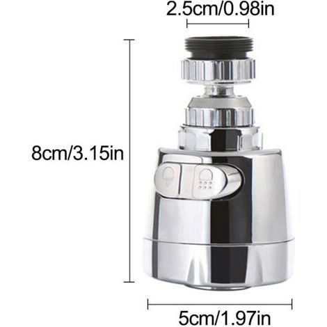 Robinet innovant en acier inoxydable anti-éclaboussures pour robinet de douche universel avec filtre rotatif et buse de pulvérisation (1/5)