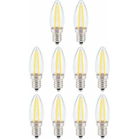 Ampoule à filament LED rétro à intensité variable, ampoule LED E12 2W blanc chaud avec protection des yeux (1/5)