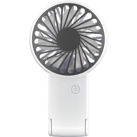 Ventilateur portable blanc, mini ventilateur avec support pliable, 3 vitesses réglables, fonctionne sur piles (1/5)