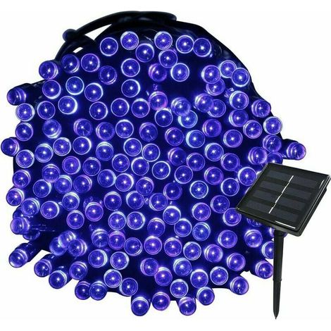 22m Long Blue Solar String Lights, 200 LEDs, 8 Sets of Lights, Ideal for Party, Wedding, Birthday and Outdoor Garden MUMU (1/4)