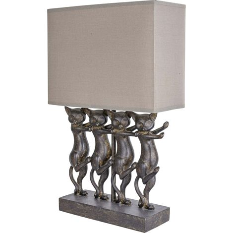 Lampe „Tanzende Katzen“, Kolonialgrau (1/5)