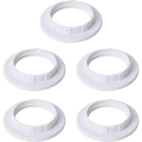 5 Pieces E14 Lampshade Reducer Ring Lampshade Ring Adapter Converter Plate White