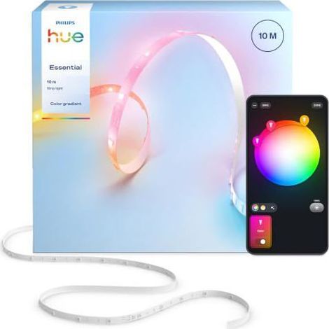 Bande LED - PHILIPS HUE - Essential Ruban LED RGBIC - 10 m - RGBIC (millions de couleurs) - Connectée (Alexa, Google, HomeKit) (1/5)