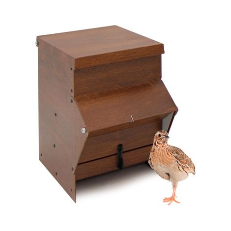 Tolva para Aves de Corral - Chapa Imitación Madera, Evita la Contaminación Visual - Comedero para Gallinas - Capacidad 10L - Pienso (1/3)