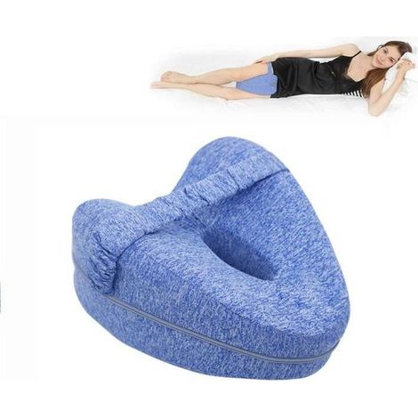 Oreiller en mousse à mémoire de forme pour sciatique dos hanches articulations jambes - MTEVOTX - Bleu (1/4)