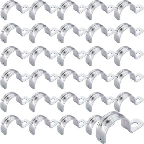 30 Pièces Colliers de Serrage, Colliers de Serrage en U, U Fixation, pour fixer des câbles, des tuyaux en caoutchouc, des conduites de gaz, des tuyaux d'évacuation des eaux pluviales (3/4 ") (1/5)