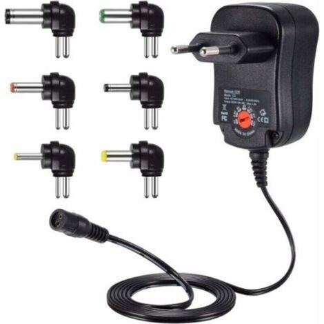 Adaptateur secteur universel 12W – Transformateur 3-12V DC – Sortie 1,2A – 6 connecteurs compatibles – Pour appareils électroniques divers (1/5)