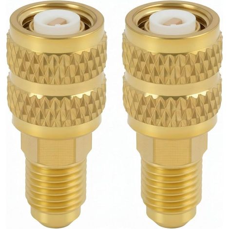 Adaptateur Sae Femelle R410a, Adaptateur en Laiton R410a 5/16 Femelle vers 1/4 Male R22,Mini Split et Cvac, Raccord Climatisation Lot de 2 Pièces (1/5)