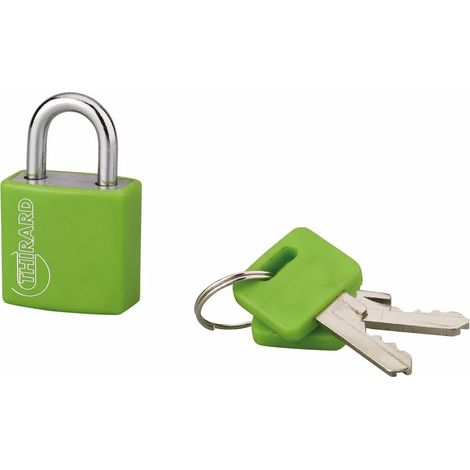 THIRARD - Cadenas à clé Maxium Color Vert, intérieur, aluminium, 20mm, 2 clés - THIRARD