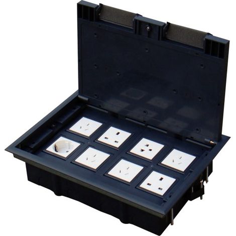 Scatola da pavimento 8M (45x45) profondità regolabile, per pavimento tecnico (massetto opzionale) ALANTEC