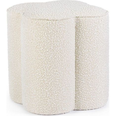Pouf in Bouclé Grigio Moderno da Interno - WALKER - Colore: Marrone (1/5)