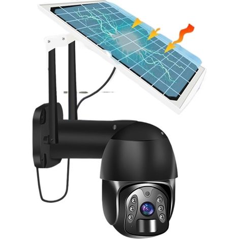 Caméra de sécurité à Domicile Caméra Solaire extérieure 4G caméra de Surveillance 1080P 4X Zoom sans Fil PTZ CCTV Suivi Automatique détection Humaine Vision Nocturne(WiFi Camera 32G) (1/5)