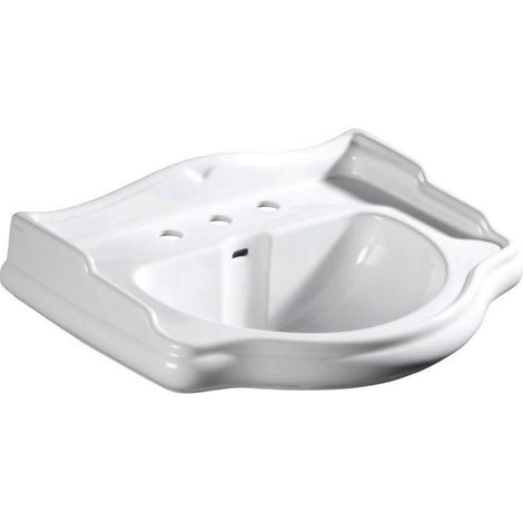 Lavabo RETRO 3 trous en céramique 73x54cm, blanc