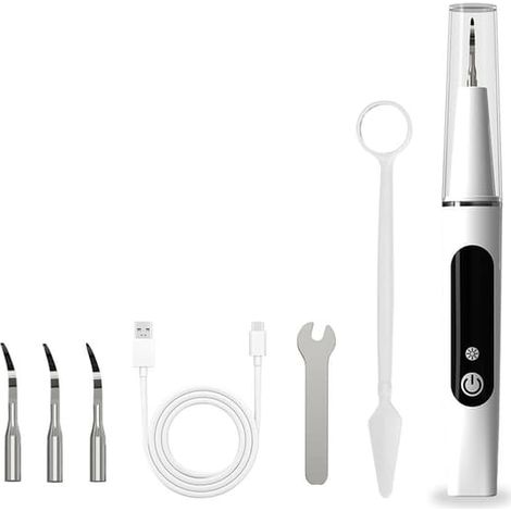 Nouveau détartreur ultrasonique avec lumière LED et caméra Wi-Fi, nettoyeur de dents, 6 modes, unité principale blanche (1/4)