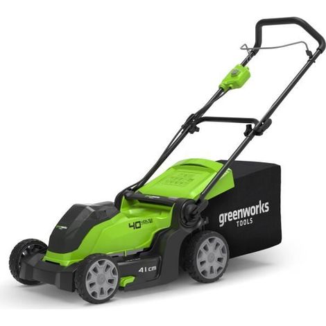 Greenworks Tools Tondeuse à gazon à batterie 40V, 41 cm, avec batterie et chargeur 2x2Ah (2504707UC)
