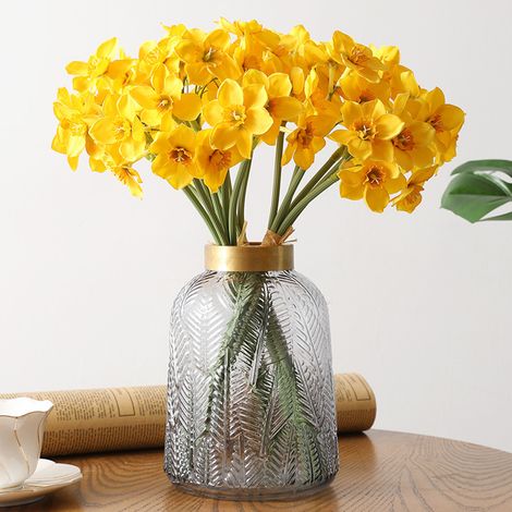 Fleur De Narcisse Artificielle - Décoration Réaliste Pour Mariage Et Maison - Lot De 6 Pièces (1/5)