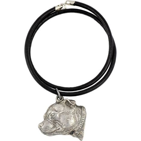 Collier pour chien Staffordshire Bull Terrier, Staffik, Staffi III - pendentif plaqué argent pour les amoureux des chiens, bijou unique d'Art-Dog (1/5)