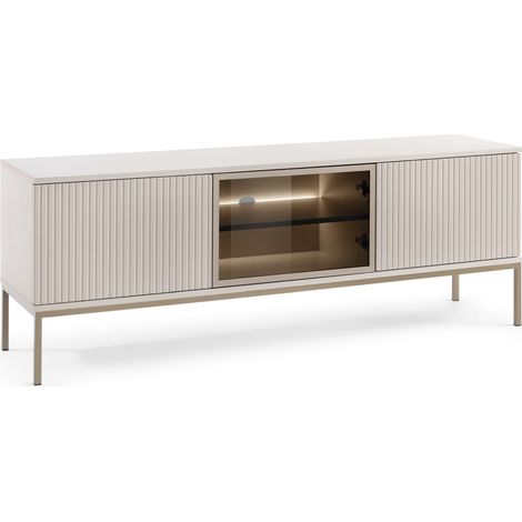 Selsey Tosena - TV-Schrank 3-türig mit LED-Beleuchtung, Greige, 154 cm (1/5)