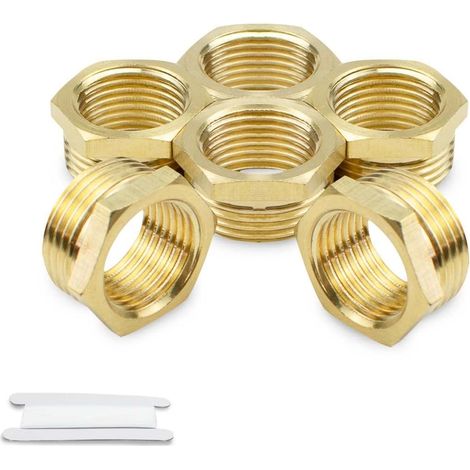 2 pièces 3/8 "femelle à 1/2" mâle BSP filetage en laiton douille hexagonale connecteur de réduction pour la Conversion de raccordement de tuyau (1/4)