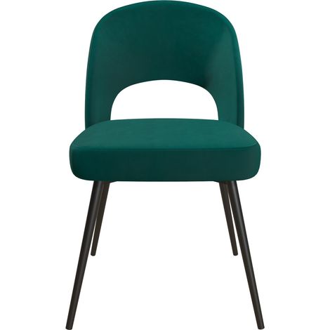 Alexi-Chaise de salle à manger rembourrée en velours vert émeraude (1/5)