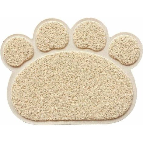 Tapis litiere Chat 30 X 40cm Tapis de Toilette Chat Imperméable Antidérapant, Tapis de Litière pour Chat Facile à Nettoyer Pets Tapis de litière Couleur:Beige (1/5)