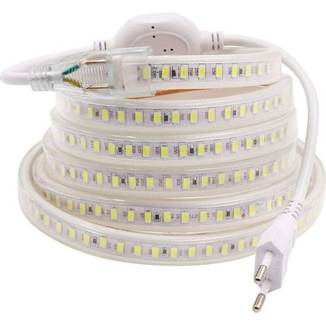 Striscia LED (bianco freddo, 8M), nastro LED, striscia luminosa LED, striscia LED impermeabile 220V AC 2835 IP68 144 LED/M 900Lm, striscia luminosa LED (1/5)