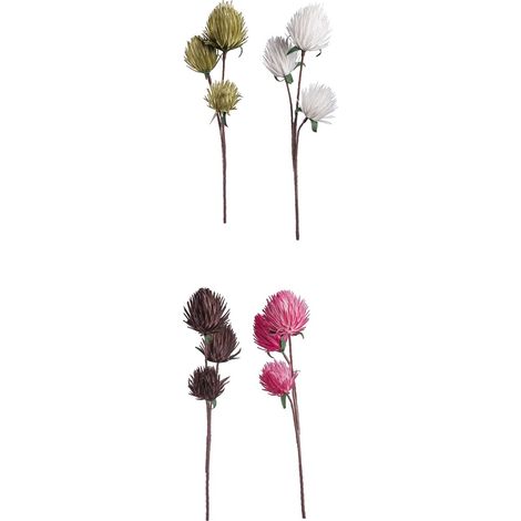 Set 3 Fiori Artificiali Protea con Ramo 100 cm 4 Colori Disponibili