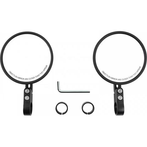 Espejo Retrovisor Para Manillar - Redondo - Compatible Con Manillares De 22 mm Y 25 mm - Para Motocicletas Scooters E-Bikes Y Vehículos Todo Terreno - Par (1/5)